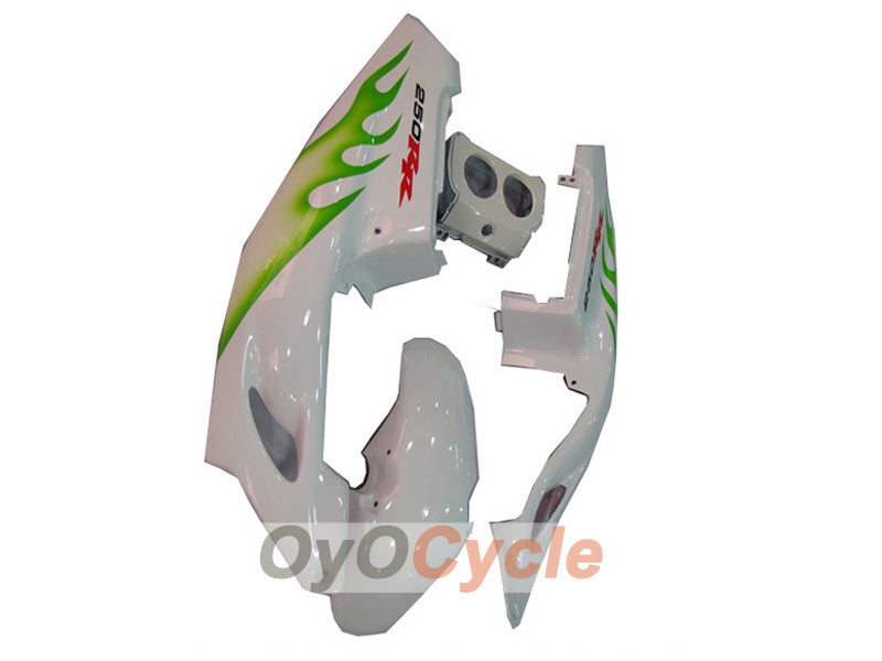 Injection Fairing kit for 90-94 CBR250RR - Green, White - Flame #OYO87902947
