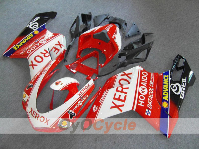 Injection Fairing kit for 08-13 Ducati 848 - Red, White - Xerox #OYO87902245