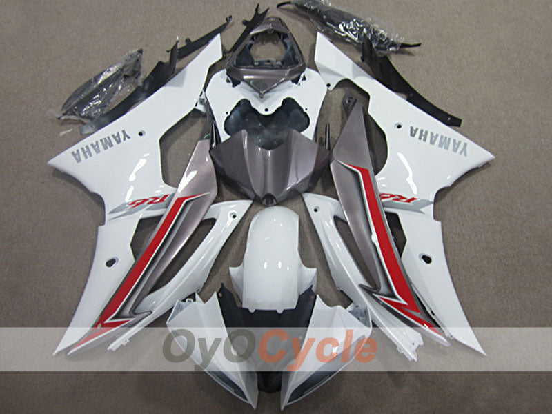 Injection Fairing kit for 08-16 YZF-R6 - Red, White, Grey - Factory Style #OYO87904740 Main image