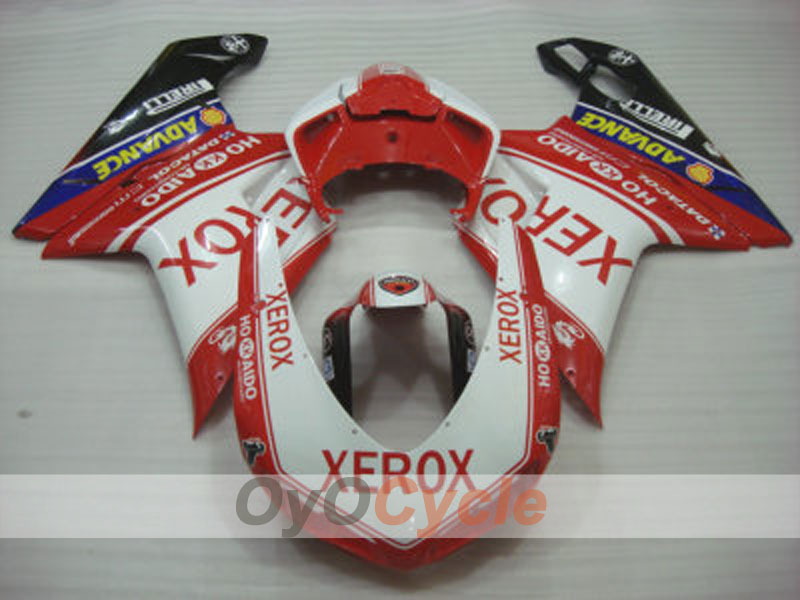 Injection Fairing kit for 08-13 Ducati 848 - Red, White - Xerox #OYO87902227