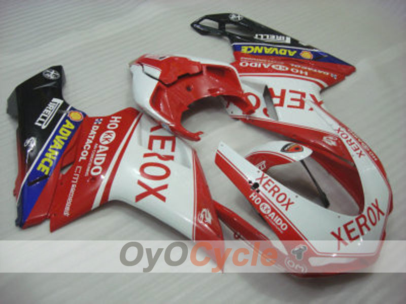 Injection Fairing kit for 08-13 Ducati 848 - Red, White - Xerox #OYO87902227