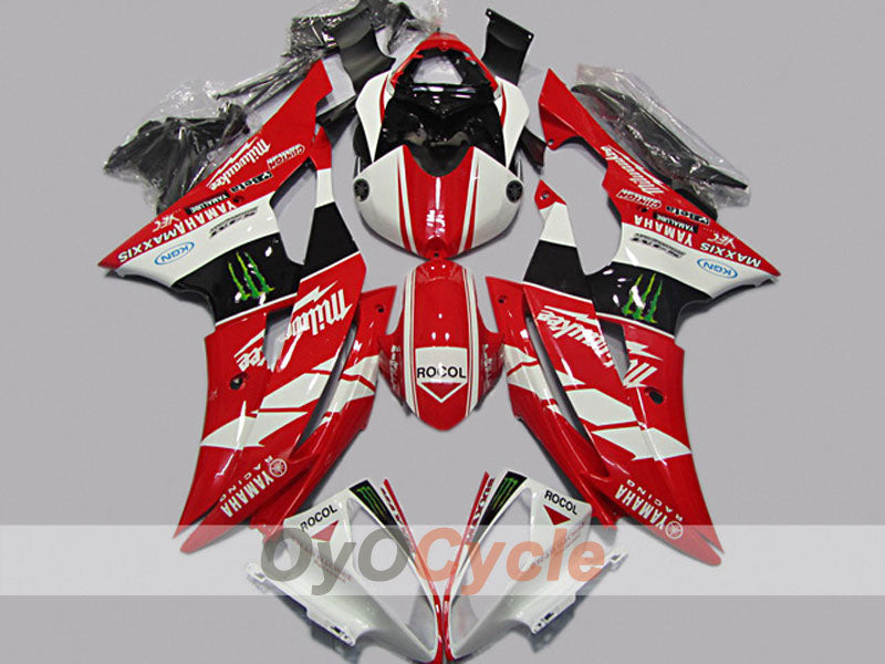 Injection Fairing kit for 08-16 YZF-R6 - Red, White - Others #OYO87904744 Main image