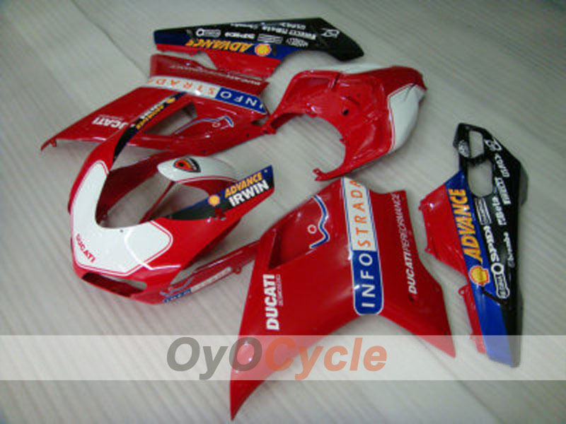 Injection Fairing kit for 08-13 Ducati 848 - Red, White - Performance #OYO87902212