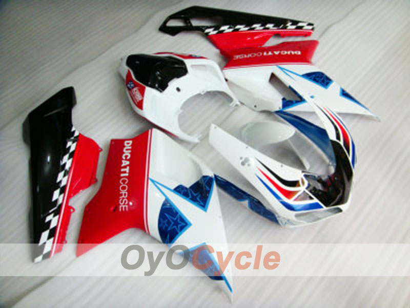 Injection Fairing kit for 09-11 Ducati 1198 - Red, White - Factory Style #OYO87902339