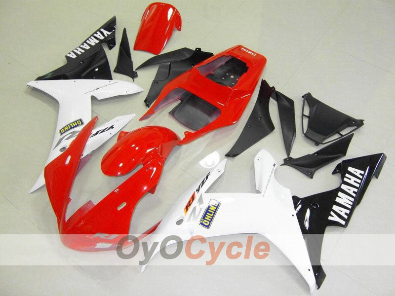 Injection Fairing kit for 02-03 YZF-R1 - Red, White - Factory Style #OYO87900802 Main image