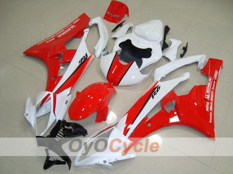 Injection Fairing kit for 06-07 YZF-R6 - Red, White - MOTUL #OYO87900936