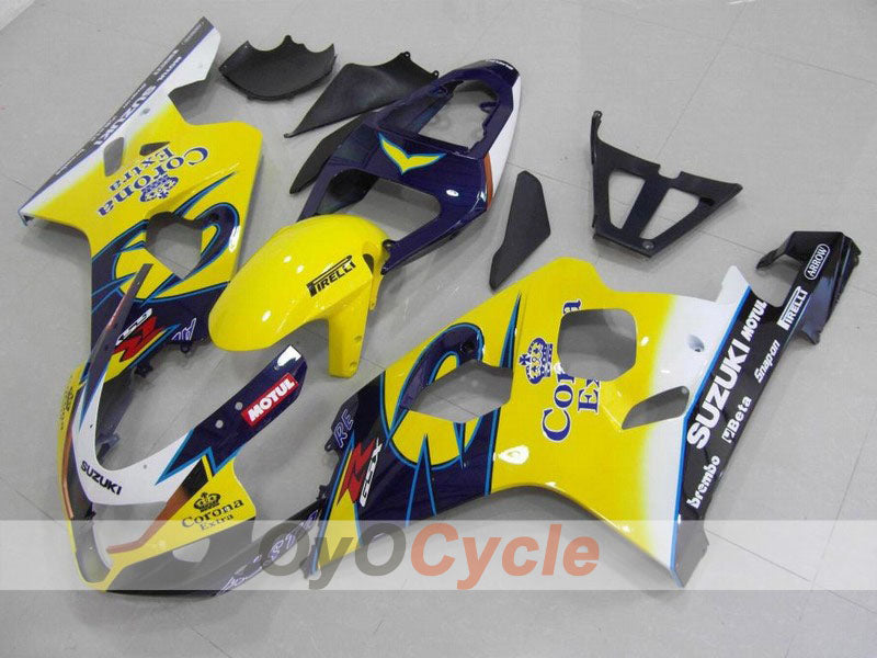 Injection Fairing kit for 04-05 GSX R750 - Yellow, White - Corona #OYO87901238 Main image