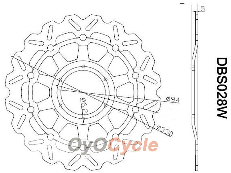 Brake Discs for 02-03 Honda CBR900RR 954 #OYO87903400