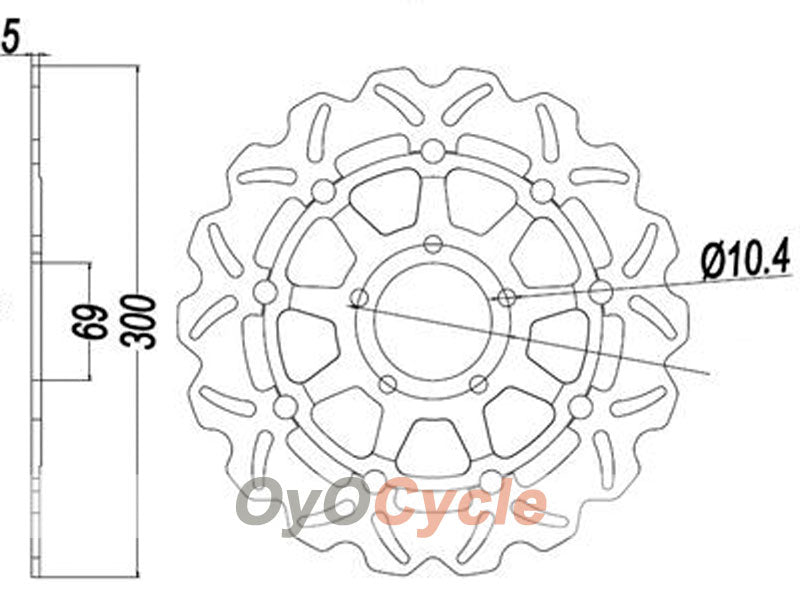Brake Discs for 03-04 Suzuki GSXR1000 #OYO87903455