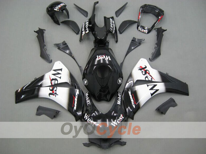 Injection Fairing kit for 08-11 CBR1000RR - White, Black - West #OYO87900728 Main image