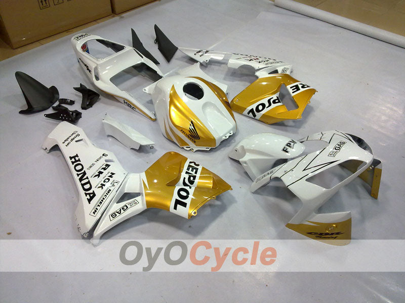 Injection Fairing kit for 03-04 CBR600RR - White, Gold - Repsol #OYO87902563 Main image
