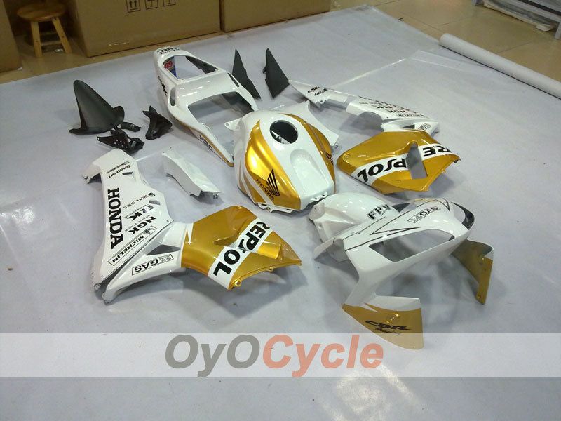 Injection Fairing kit for 03-04 CBR600RR - White, Gold - Repsol #OYO87902563