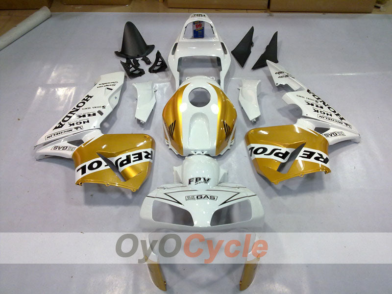 Injection Fairing kit for 03-04 CBR600RR - White, Gold - Repsol #OYO87902563