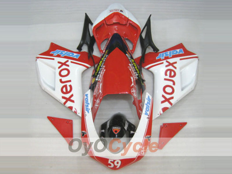 Injection Fairing kit for 07-09 Ducati 1098 - Red, White - Xerox #OYO87902220