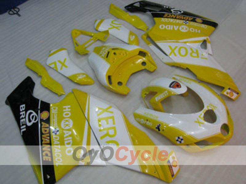 Injection Fairing kit for 05-06 Ducati 999 - Yellow, White - Xerox #OYO87902380