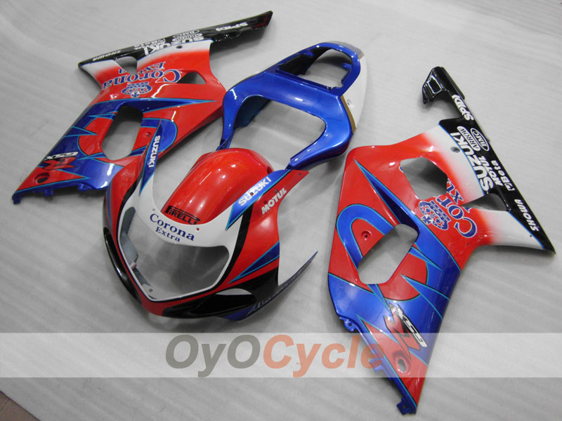 Injection Fairing kit for 00-03 GSX R750 - Red, Blue - Corona #OYO87901027