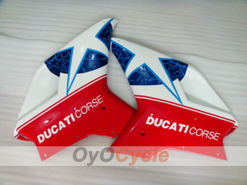 Injection Fairing kit for 08-13 Ducati 848 - Red, White - Factory Style #OYO87902177