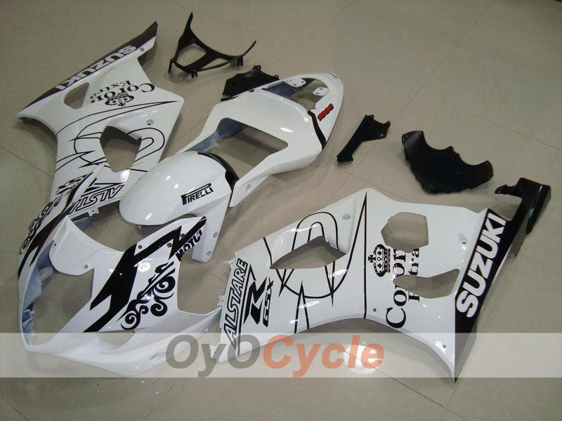 Injection Fairing kit for 03-04 GSX R1000 - White, Black - Corona #OYO87901814 Main image