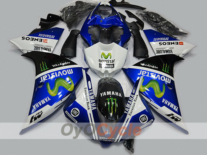 Injection Fairing kit for 12-14 YZF-R1 - Blue, White - Movistar #OYO87904728