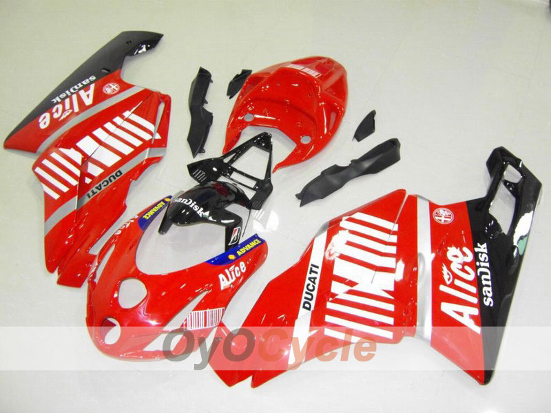 Injection Fairing kit for 03-04 Ducati 749 - Red, Black - Alice #OYO87902097