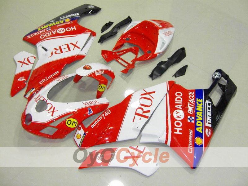 Injection Fairing kit for 03-04 Ducati 749 - Red, White - Xerox #OYO87902140 Main image