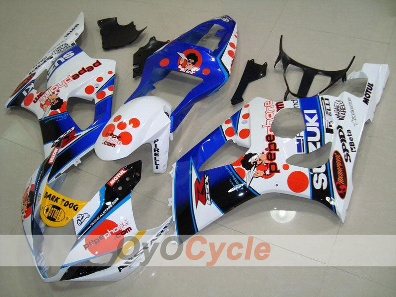 Injection Fairing kit for 03-04 GSX R1000 - Blue, White - Dark Dog #OYO87901830