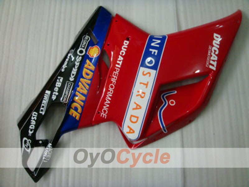 Injection Fairing kit for 08-13 Ducati 848 - Red, White - Performance #OYO87902212