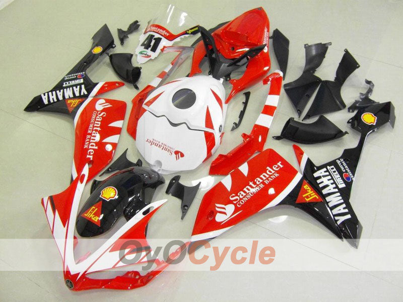 Injection Fairing kit for 07-08 YZF-R1 - Red, White - Santander #OYO87900881