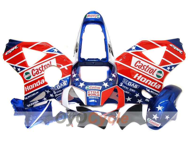 Injection Fairing kit for 02-03 CBR900RR 954 - Red, Blue - Castrol #OYO87902700