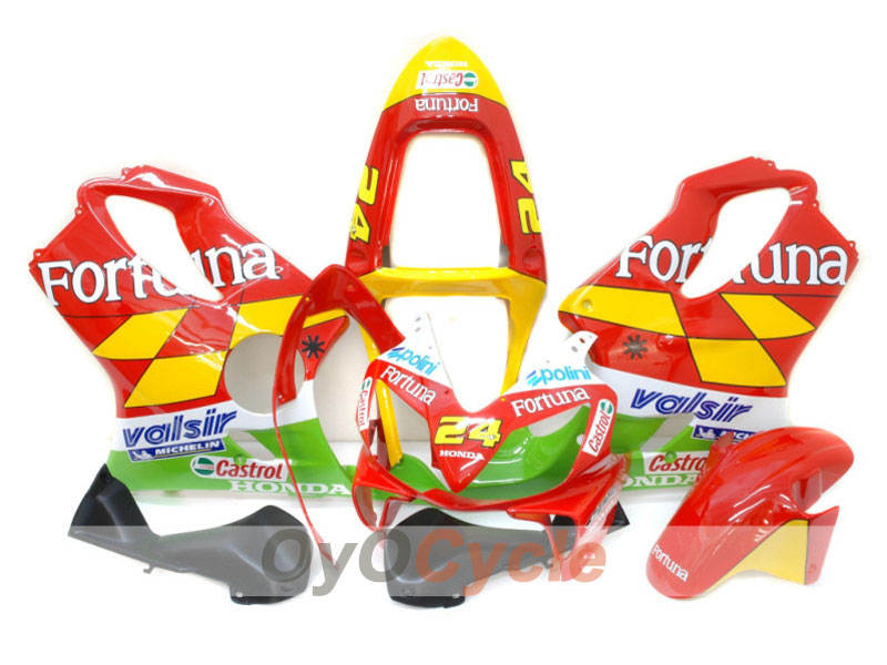 Injection Fairing kit for 01-03 CBR600F4i - Red, Yellow - Castrol #OYO87900156 Main image