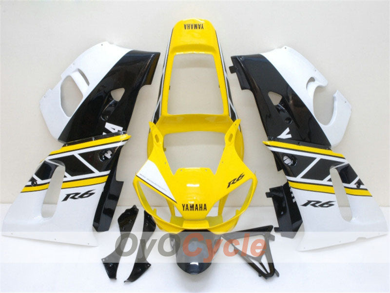 Injection Fairing kit for 98-02 YZF-R6 - Yellow, White - Factory Style #OYO87900997 Main image