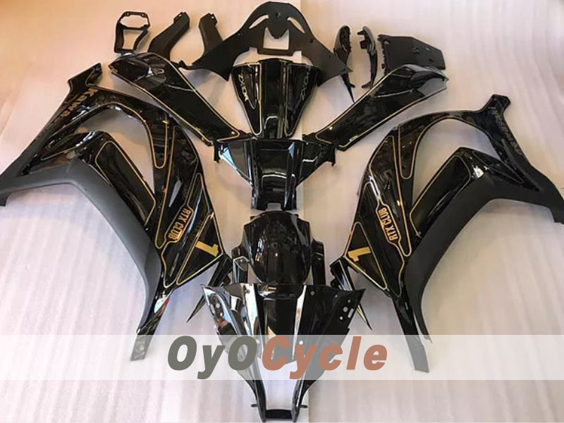 Injection Fairing kit for 16-20 NINJA ZX-10R - Black, Gold - Factory Style #OYO87914608 Main image