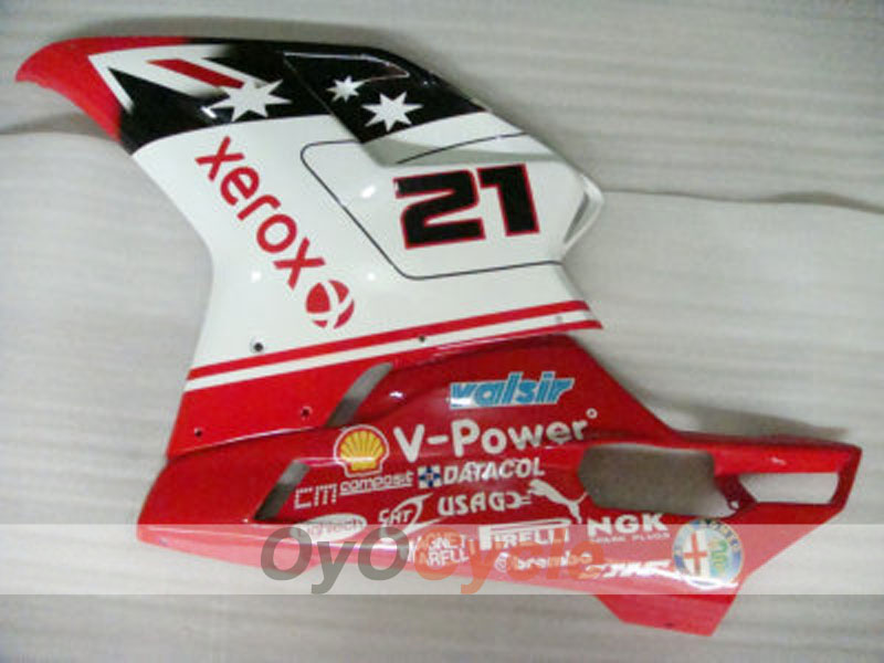 Injection Fairing kit for 08-13 Ducati 848 - Red, White - Xerox #OYO87902235