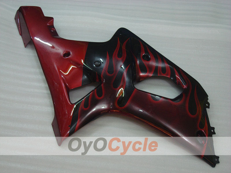 Injection Fairing kit for 00-03 GSX R750 - Red, Black - Flame #OYO87901054