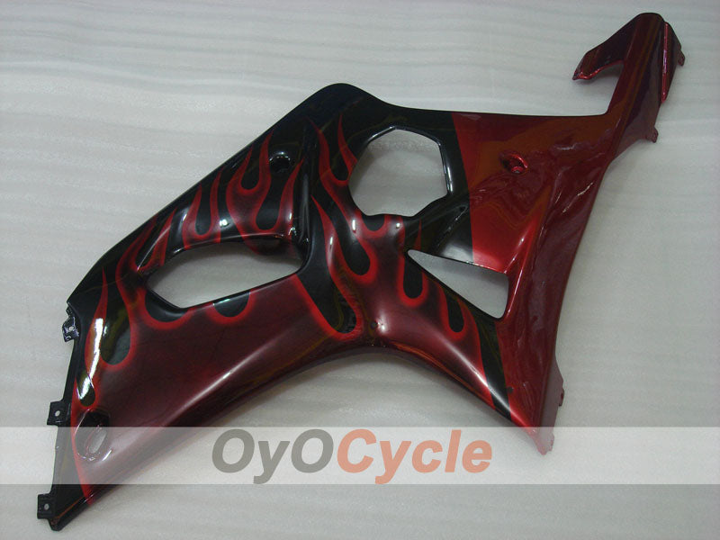 Injection Fairing kit for 01-03 GSX R600 - Red, Black - Flame #OYO87901048
