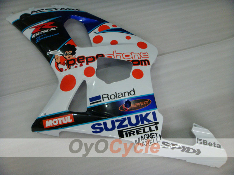 Injection Fairing kit for 00-02 GSX R1000 - Blue, White - Dark Dog, MOTUL #OYO87901723