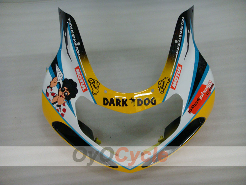 Injection Fairing kit for 00-02 GSX R1000 - Blue, White - Dark Dog, MOTUL #OYO87901723