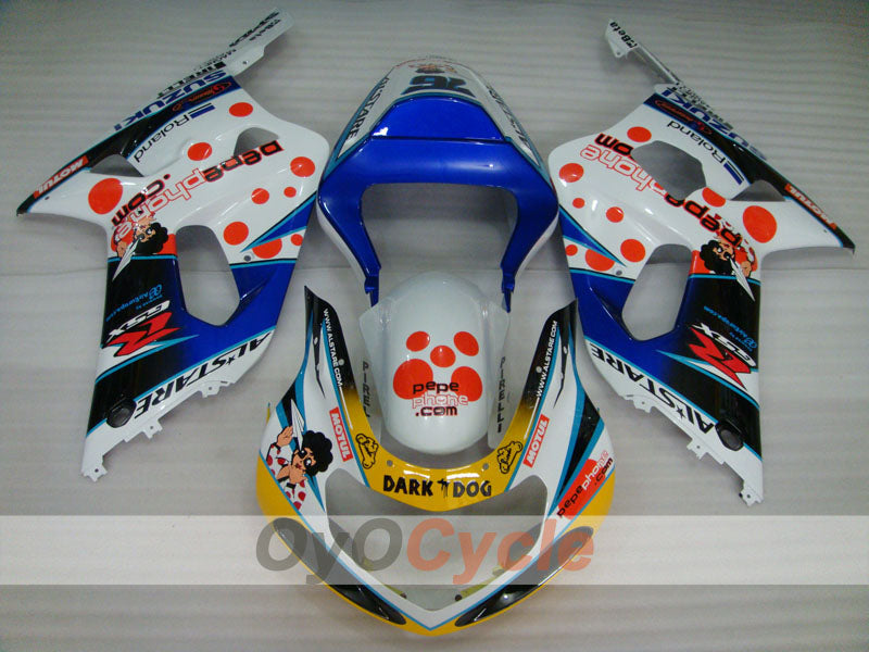 Injection Fairing kit for 00-03 GSX R750 - Blue, White - Dark Dog #OYO87901029