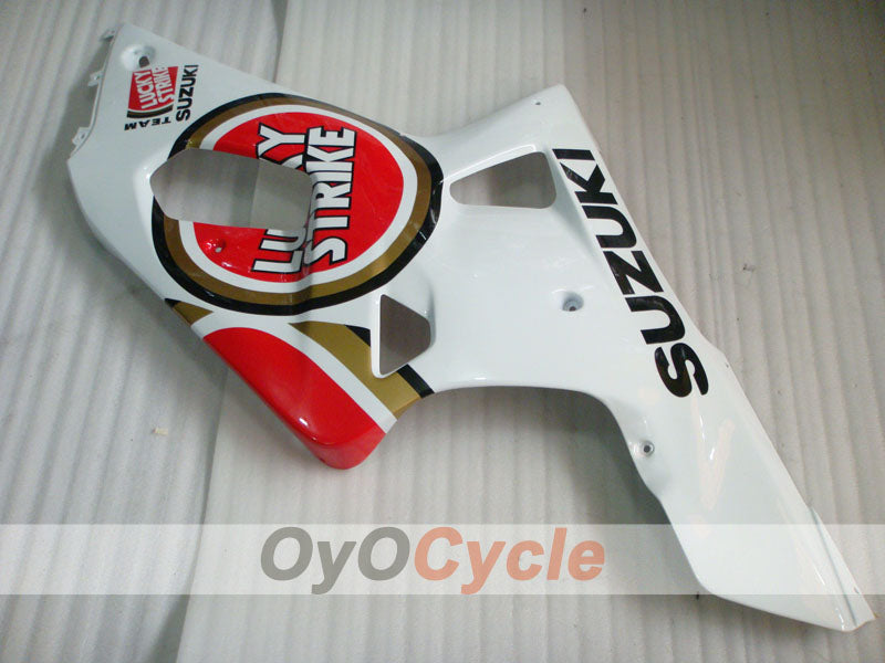 Injection Fairing kit for 01-03 GSX R600 - Red, White - Lucky Strike #OYO87901057