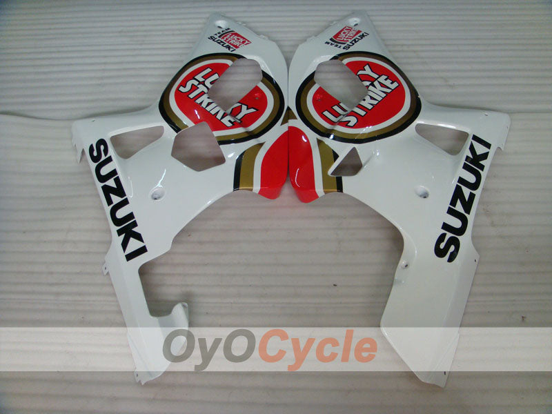 Injection Fairing kit for 01-03 GSX R600 - Red, White - Lucky Strike #OYO87901057