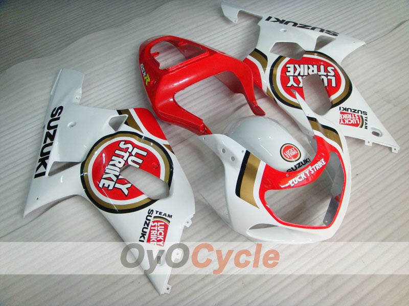Injection Fairing kit for 01-03 GSX R600 - Red, White - Lucky Strike #OYO87901057