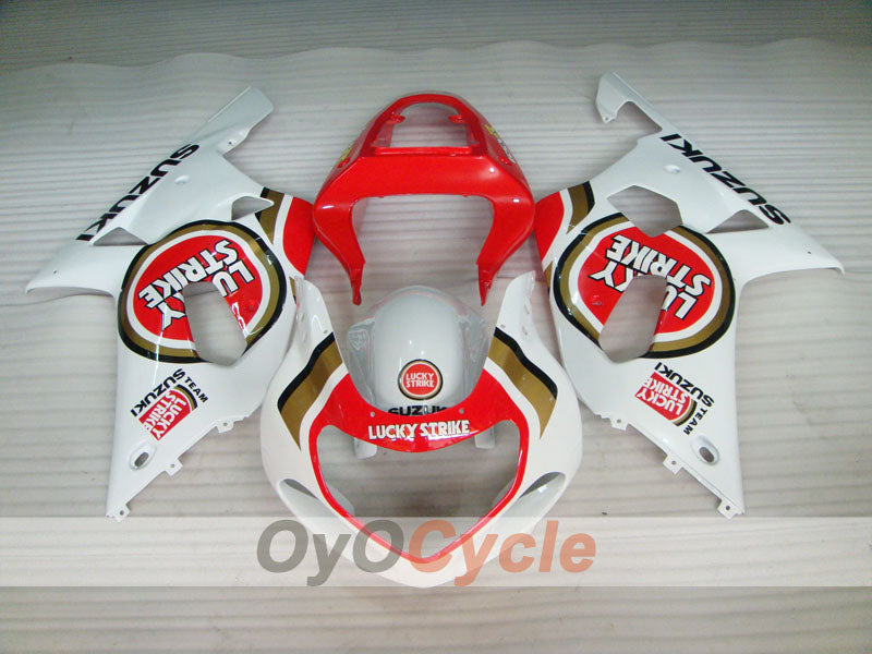 Injection Fairing kit for 00-03 GSX R750 - Red, White - Lucky Strike #OYO87901061