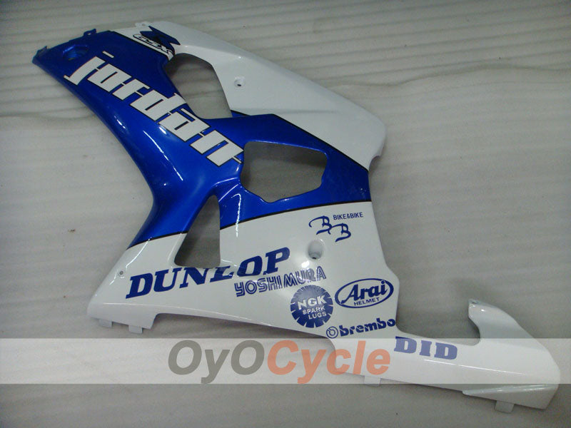 Injection Fairing kit for 01-03 GSX R600 - Blue, White - DUNLOP, Jordan #OYO87901051