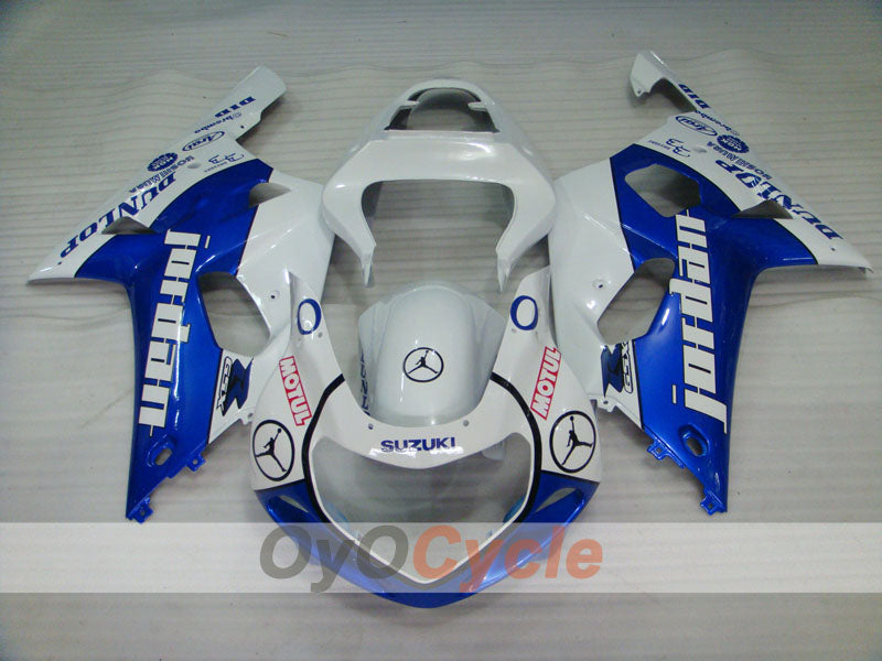 Injection Fairing kit for 01-03 GSX R600 - Blue, White - DUNLOP, Jordan #OYO87901051 Secondary image