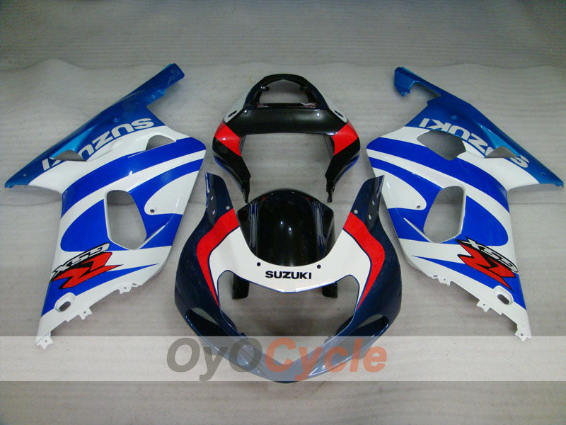 Injection Fairing kit for 00-03 GSX R750 - Blue, White - Factory Style #OYO87905123 Main image