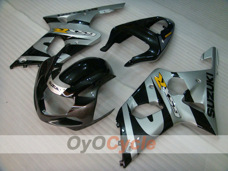 Injection Fairing kit for 00-02 GSX R1000 - Black, Silver - Factory Style #OYO87901772