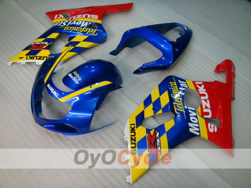 Injection Fairing kit for 01-03 GSX R600 - Red, Blue - Movistar #OYO87901062 Main image