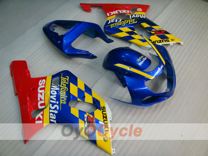 Injection Fairing kit for 00-03 GSX R750 - Red, Blue - Movistar #OYO87901066 Main image