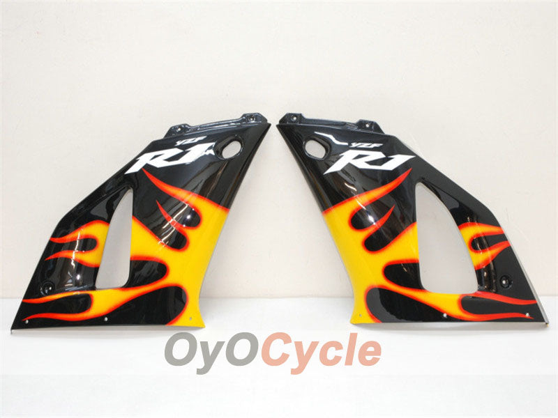 Injection Fairing kit for 00-01 YZF-R1 - Yellow, Black - Flame #OYO87900766