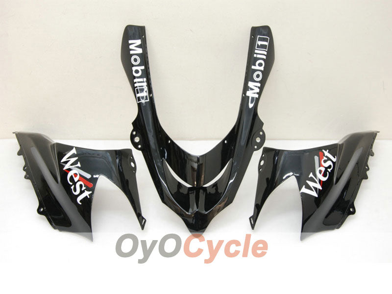 Injection Fairing kit for 04-05 NINJA ZX-10R - White, Black - West #OYO87901550